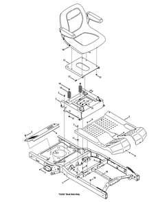 Seat And Frame Diagram and Parts List for Z-FORCES60 (17AI5GHD-17AI5GHD010)(2012) Cub Cadet Lawn Tractor